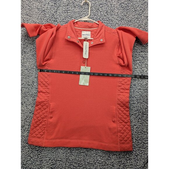 Tommy Bahama Aruba Linen Hybrid Sweater Jacket Womens M Preppy Golf Salmon Pink - Picture 10 of 13